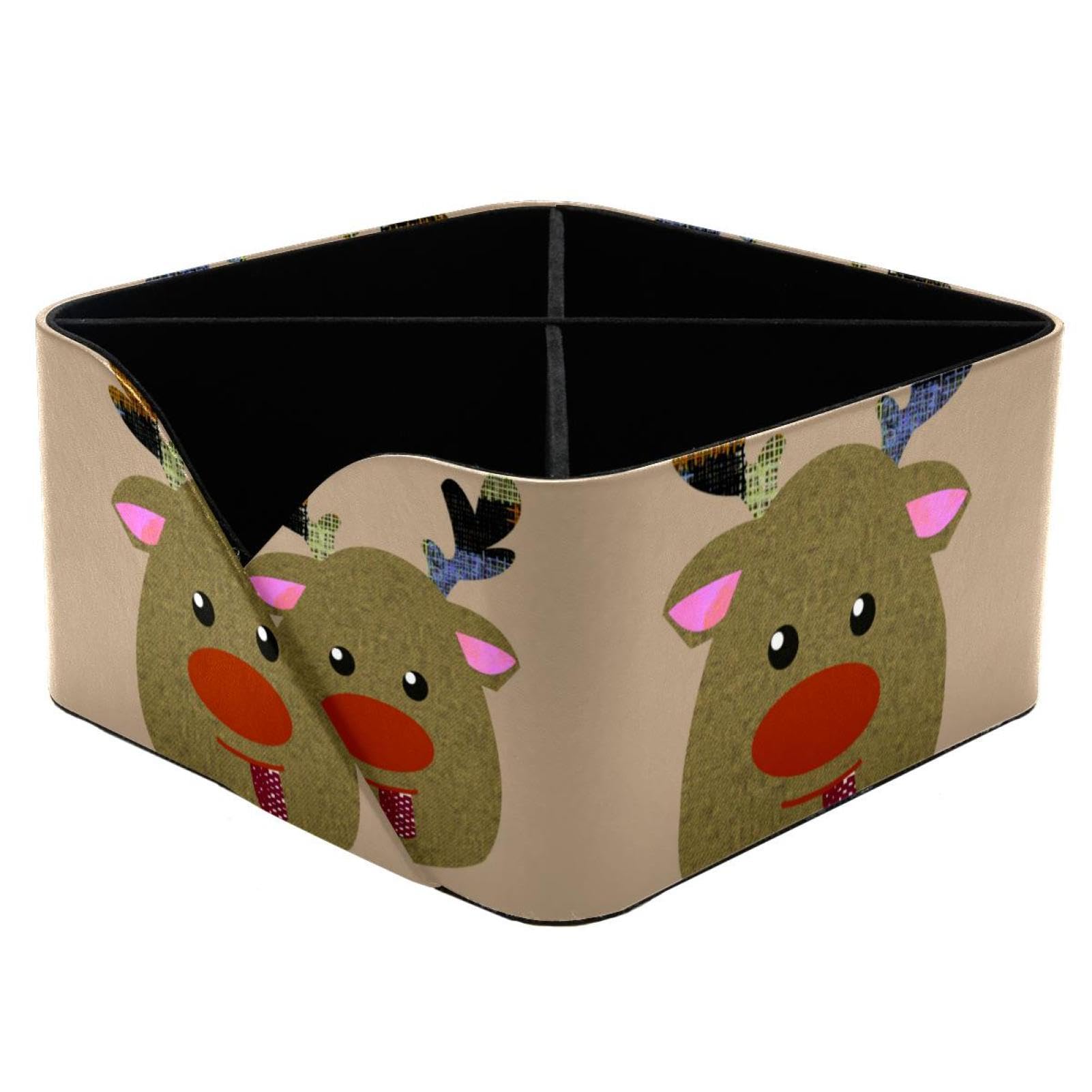 Boîte de rangement en tissu avec autocollant animaux pour chambre d'enfant