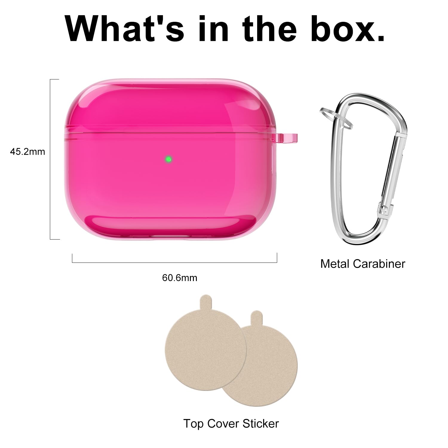 Svanove for Airpods 4 Case Clear Hard, Transparent Simple Cute Airpods 4th Generation Case with Keychain, Girly Y2k Aesthetic Trendy Airpods Cover Accessories for Women Girl, Neon Hot Pink — view 101