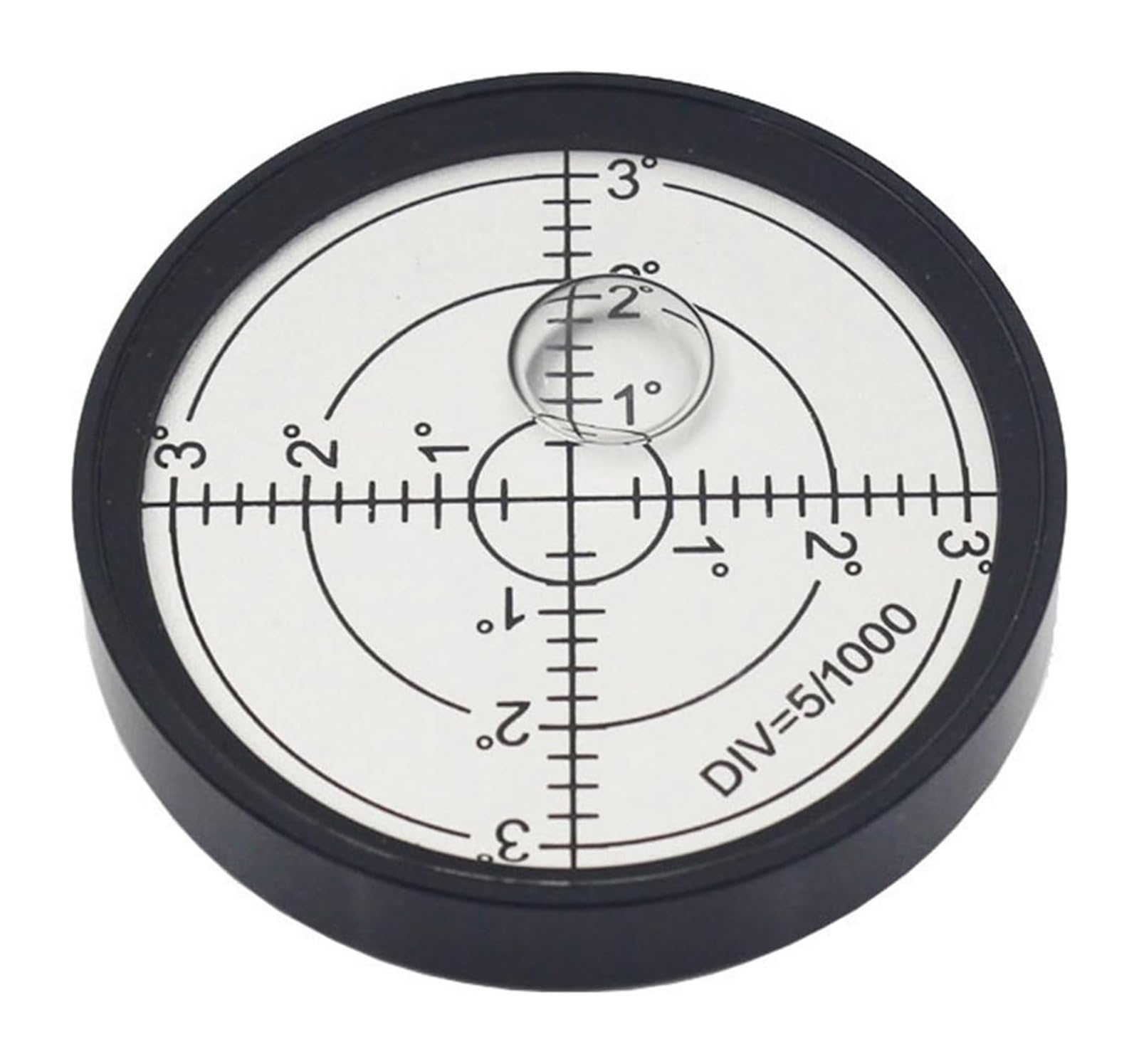 Livella a bolla magnetica rotonda 60x10mm Attrezzatura meccanica(White in Black)