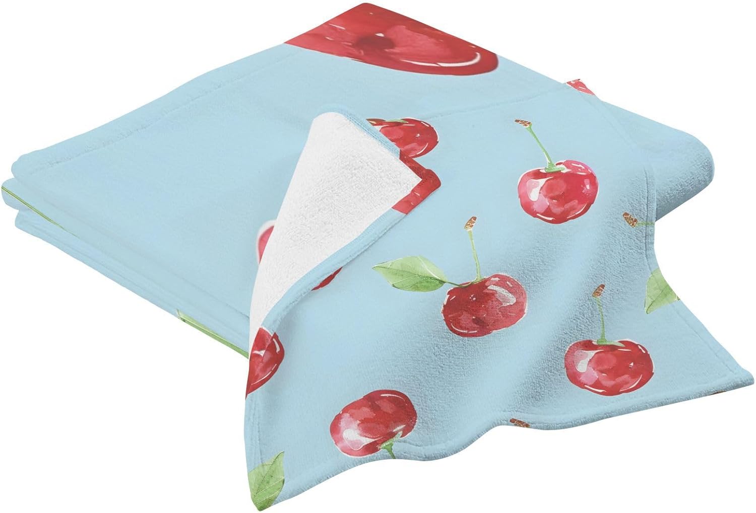 Hand Towels Premium Soft and Highly Absorbent Fresh Cheery 2 Pcs Towels for Bathroom Set 100% Cotton Decorative Face Towels