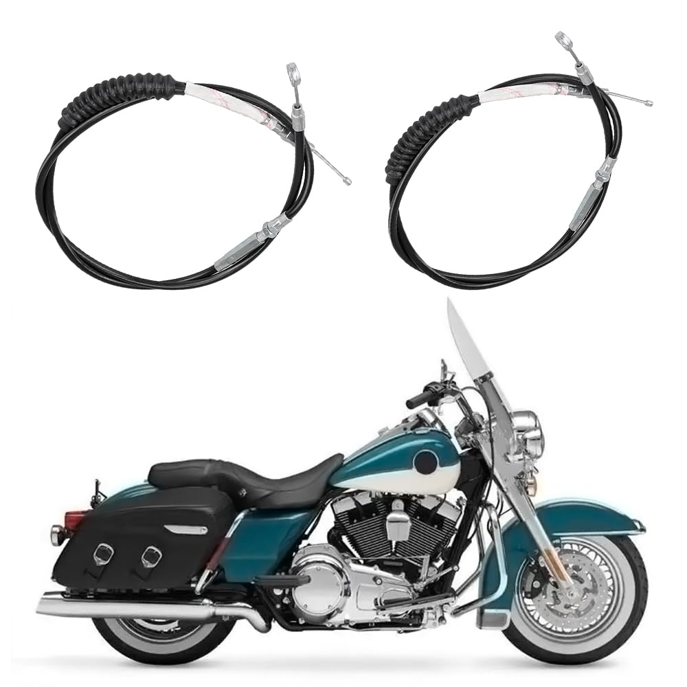 Baceyong - Cable de freno y embrague (1,8 m/5,9 pies, acero inoxidable, 2009-2013, compatible con Harley Road King Tri Glide Electra Glide, embrague de freno de acero trenzado para motocicleta