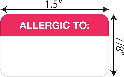 Miniatura 10 de tabbies TAB01730, etiquetas de alerta de aleaciónreacciones farmacológicas, 250  rollo, rosa