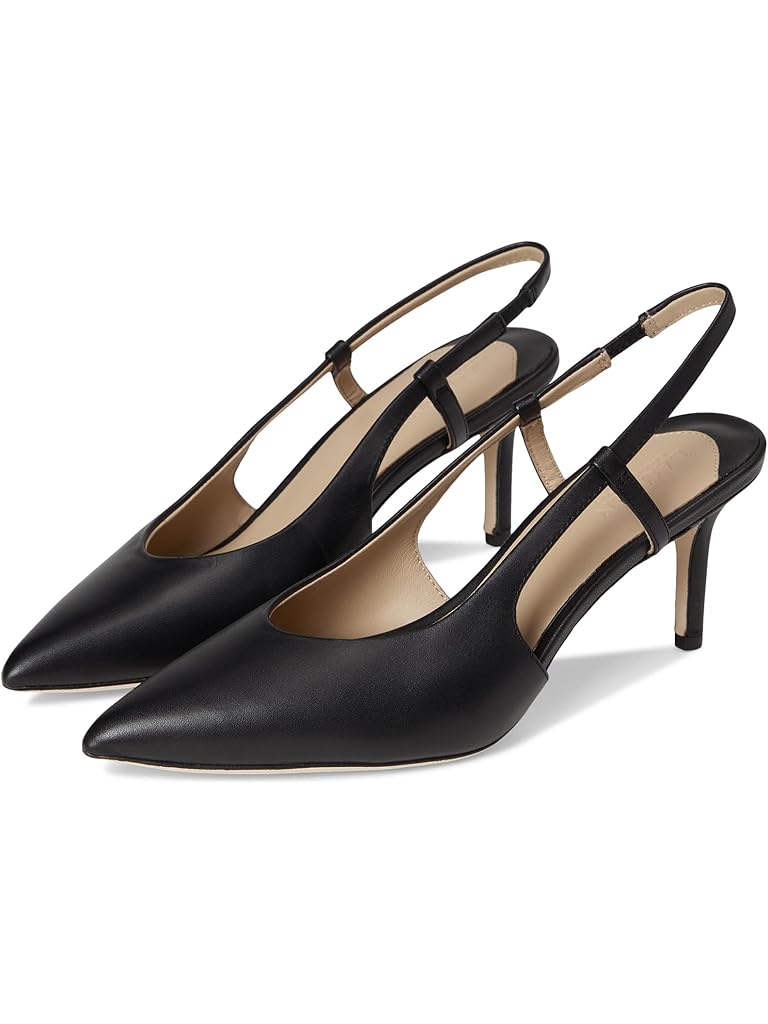 Black Lauren Ralph Lauren Khloe Leather Slingback Pumps