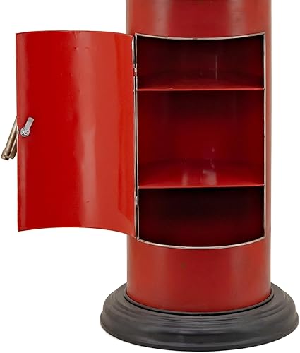 Miniatura 5 de Zaer Ltd. Estante de vino con bomba de gas de estilo vintage con detalles de luz LED, diseño de ruta 66, gabinete de almacenamiento de metal de 70.5