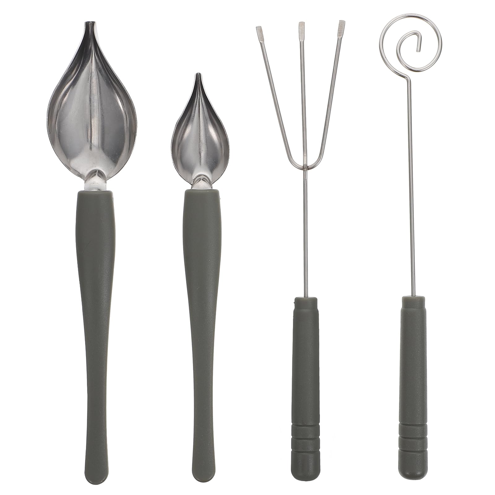 LIFKOME Edelstahl Schokoladenlöffel Set 4 Stück – Leichtes Malen Löffel Für Schokolade Schmelzen Fondue Und Gebäck Dekoration Rostfreies Küchenutensil Mit Ergonomischem Griff