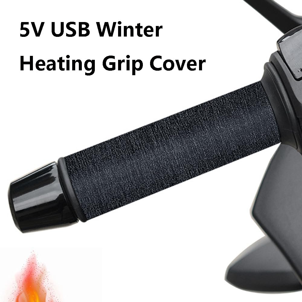 Motorcycle Heated Handlebar Grips - 5 Temperature Settings, Waterproof For Winter Riding