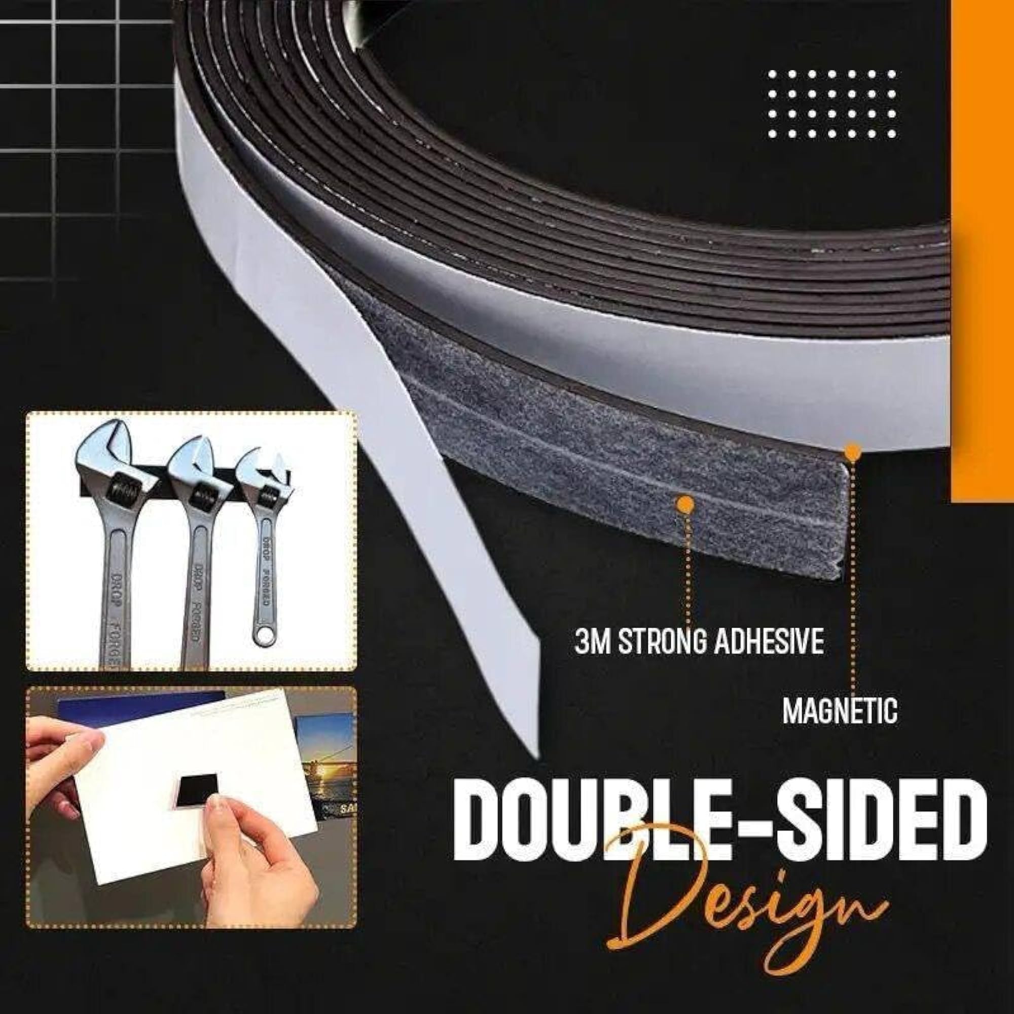 Magnetic Tape 10 Feet Flexible Self Adhesive Strip