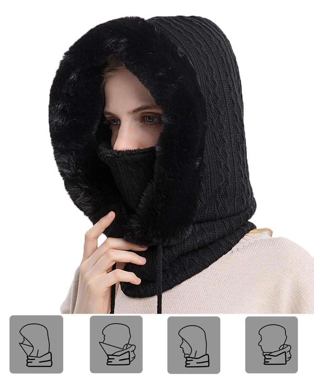 YAMEE Cagoule Femme Hiver Chaud,Balaclava Femme Chapeau Cagoule,Chapeau d'hiver pour Les Sports De Plein Air d'hiver