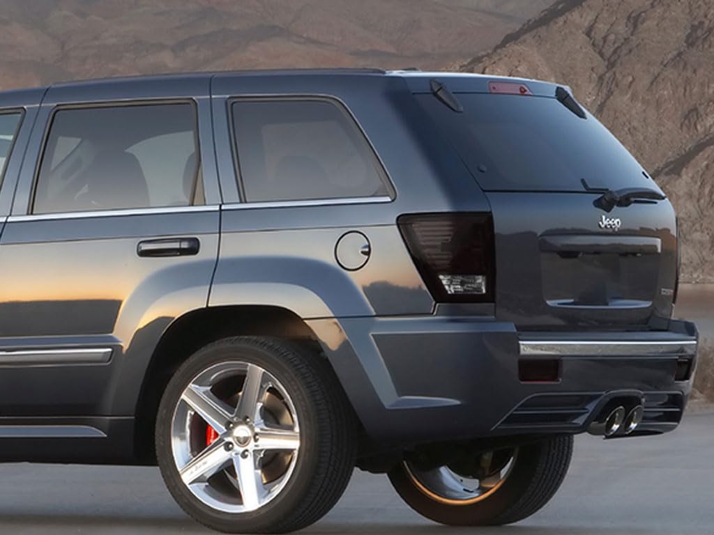 Rvinyl Tail Light Tint Covers Compatible with Jeep Grand Cherokee 2005-2010 - Matte Smoke