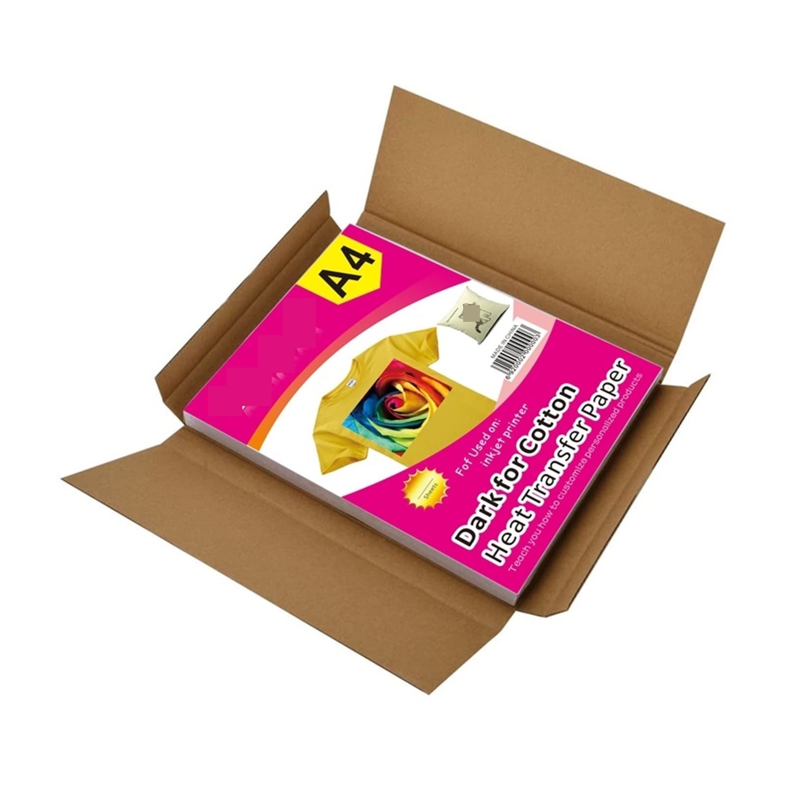 8,3 x 11,7 Zoll T-Shirt Farbe Baumwollstoff Dunkelschwarz Thermotransferpapier Kleidung A4 Transferpapier Kleidungsstück Sublimationspapier Lucky (Color : Dark 5 Sheets)