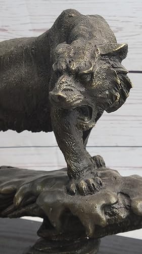 Miniatura 5 de Majestic Bugatti - Escultura de bronce de tigre  Estatua de vida silvestre hecha a mano por artesanos franceses, regalo decorativo para el hogar,