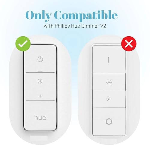 Miniatura 2 de UHOLDZU Soporte de pared invisible de aluminio para Philips Hue Dimmer V2, soporte de control remoto para Hue Switch reemplazo de placa de pared