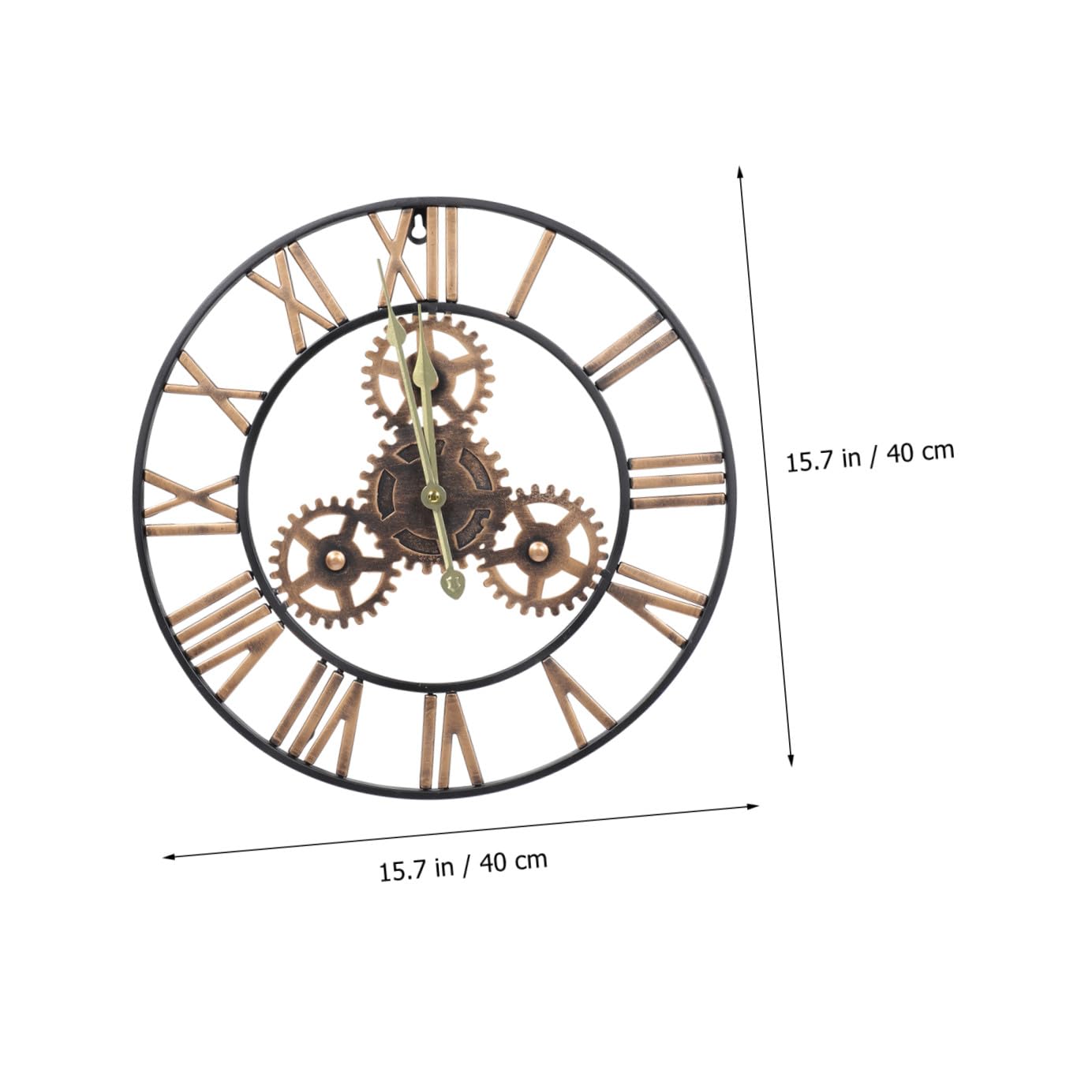 Reloj de Pared Decorativo Estilo Industrial Americano, Reloj Colgante Redondo de Hierro para Salón y Oficina