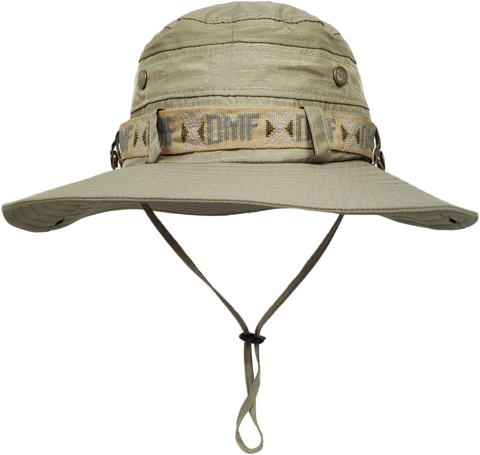 Waterproof Fishing Sun Boonie Hat, Summer Wide Brim UV Protection Safari Cap Outdoor Hunting Hat for Men&Women