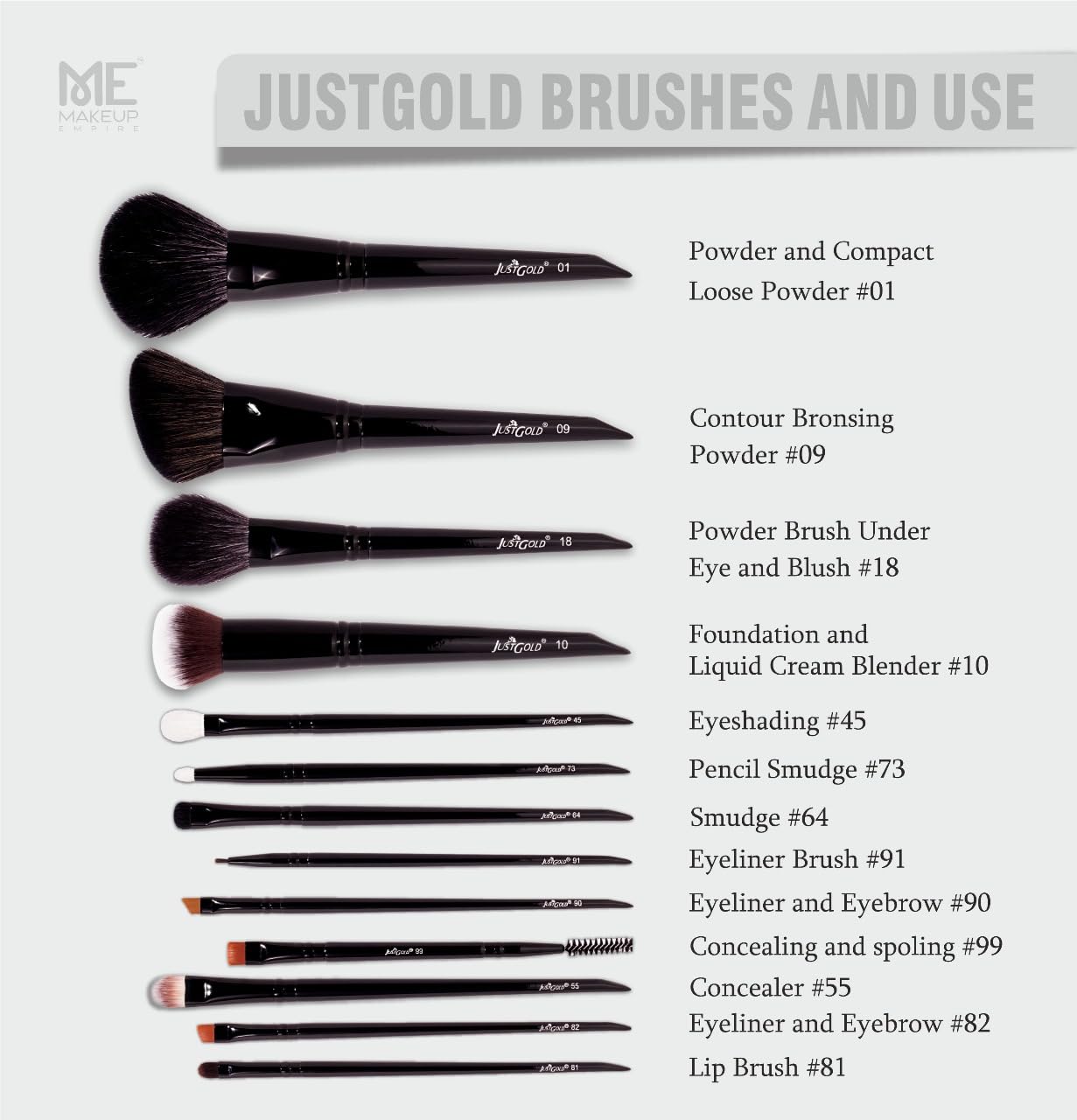 JustGold Flat Shader Concealer Brush for Applying or Blending Cream Contour or Cover Foundation #55 - Image 6 thumbnail