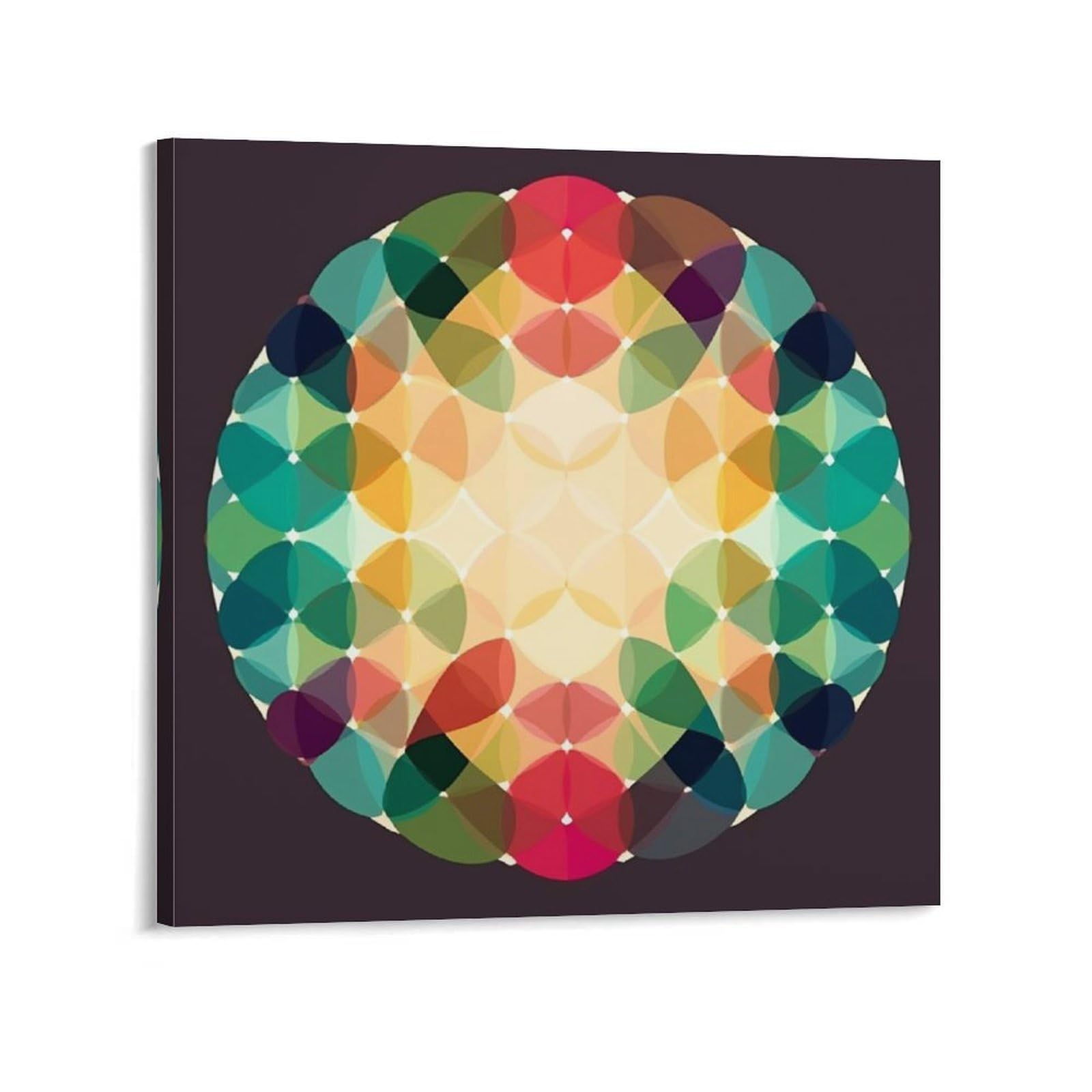 Geometric Circle Canvas Wall Art for Bedroom 24x24inch(60x60cm) Canvas Prints Artwork for Walls Modern Picture Artwork Painting for Living Room Aesthetic Wall Paintings for Bathroom Kitchen Office Dec