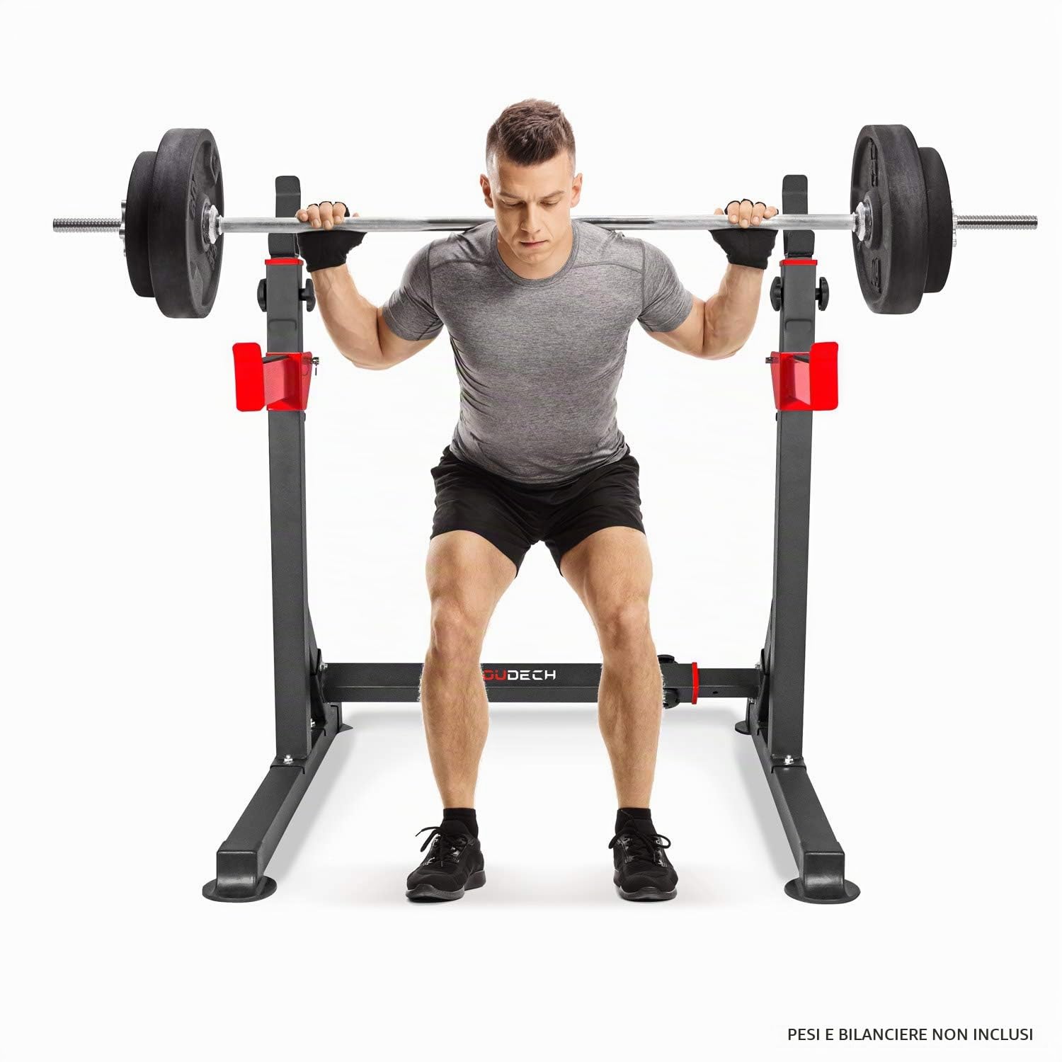 SUPPORTO PER BILANCIERE RASTRELLIERA RACK & DIP | PESO MAX. 150 KG | REGOLABILE IN ALTEZZA 13 LIVELLI