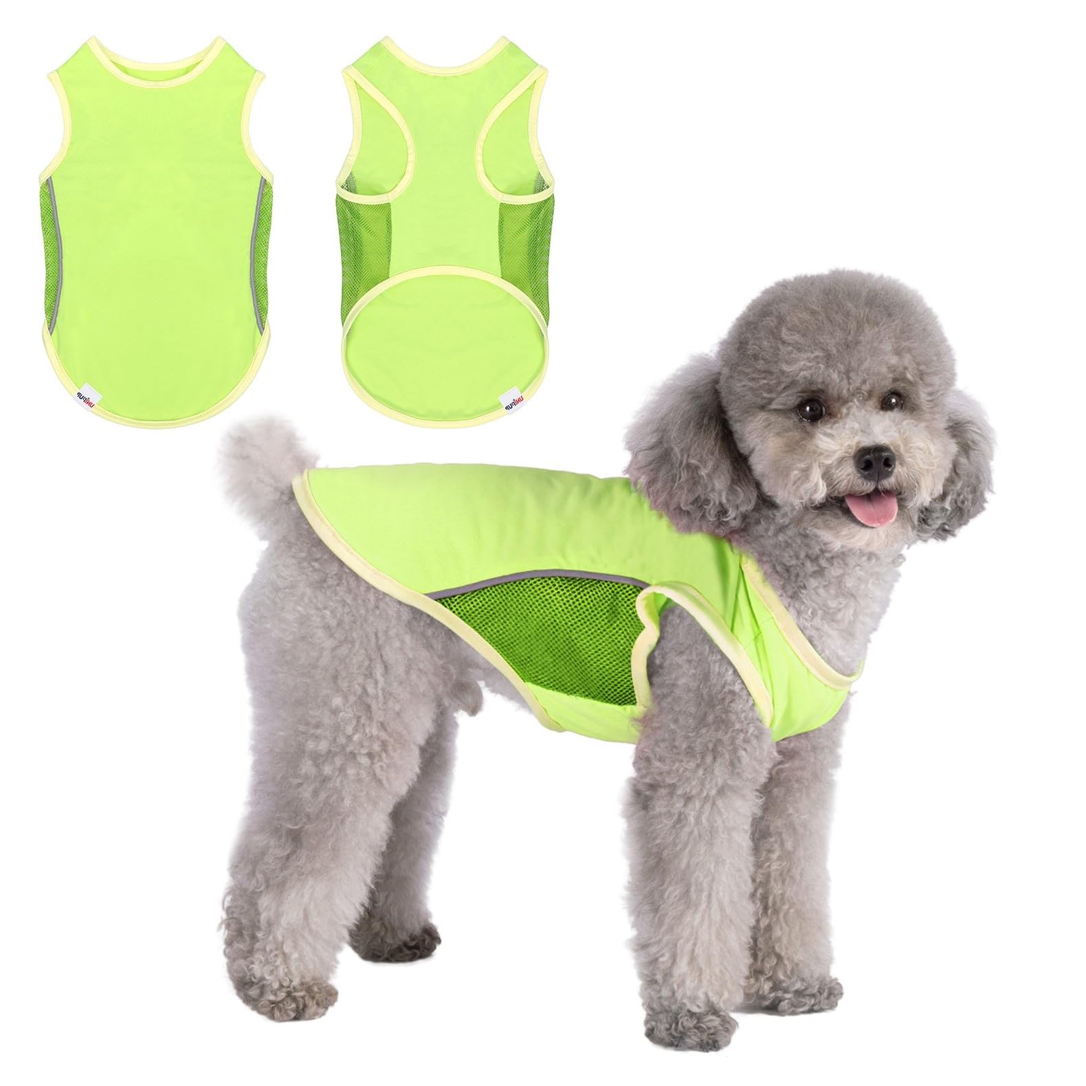 UNIPUP UPF 50+ Sun Protection Dog Shirt for Small Medium Dogs - Breathable Sleeveless Vest with Reflective Strips, Sports Fan Pet T-Shirt, Lightweight