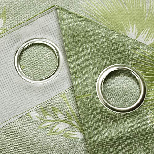 Image of Queenzliving Secret Linen Curtain, Door 7 feet- Pack of 2, Green