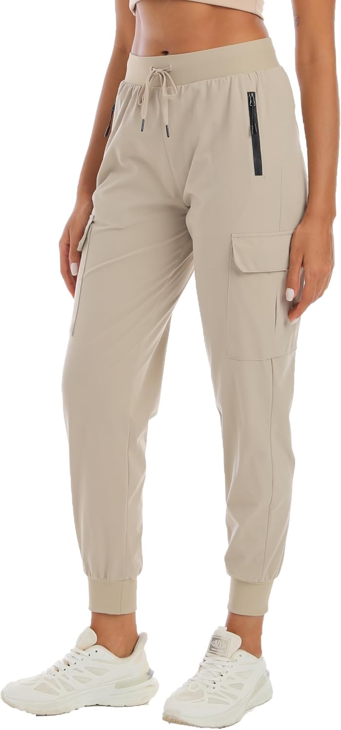 Womens Cargo Hiking Pants with Pocket - Lightweight Quick Dry Workout Joggers for Travel, Camping and Outdoor Wear - Image 2