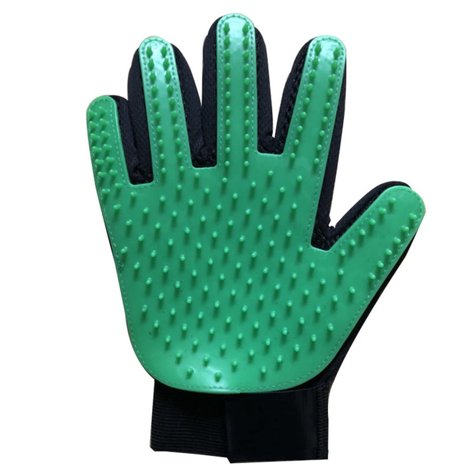 DUnLap Cleaning Gloves Silicone Dog Pet Grooming Glove Cats Brush Comb Deshedding Hair Gloves Dogs Bath Cleaning Supplies Animal Combs Eco Friendly Cleaning Gloves(Green right hand)