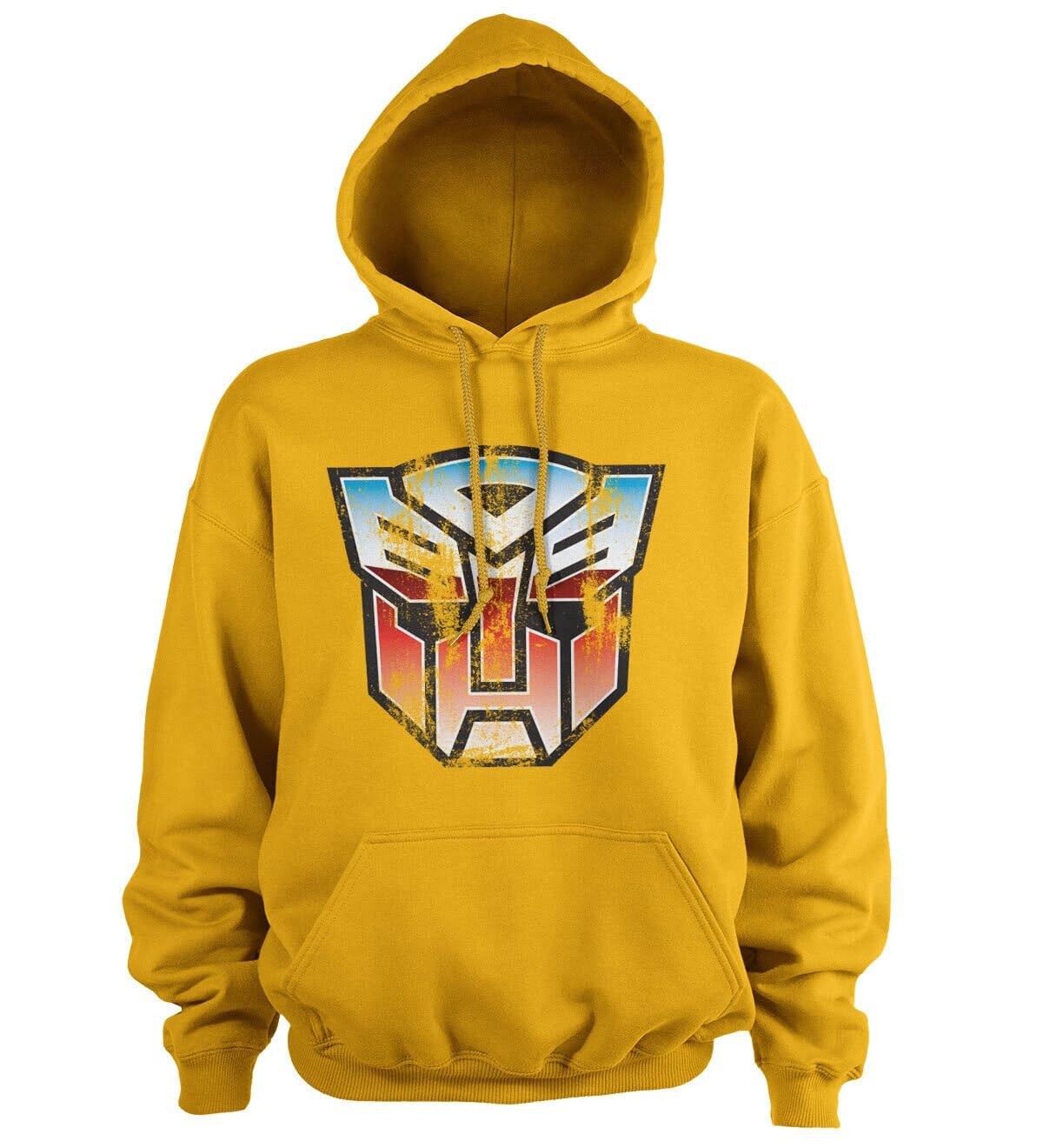 Transformers Unisex Gold Officially Licensed Distressed Autobot Shield Hoodie (Gold), XX-Large