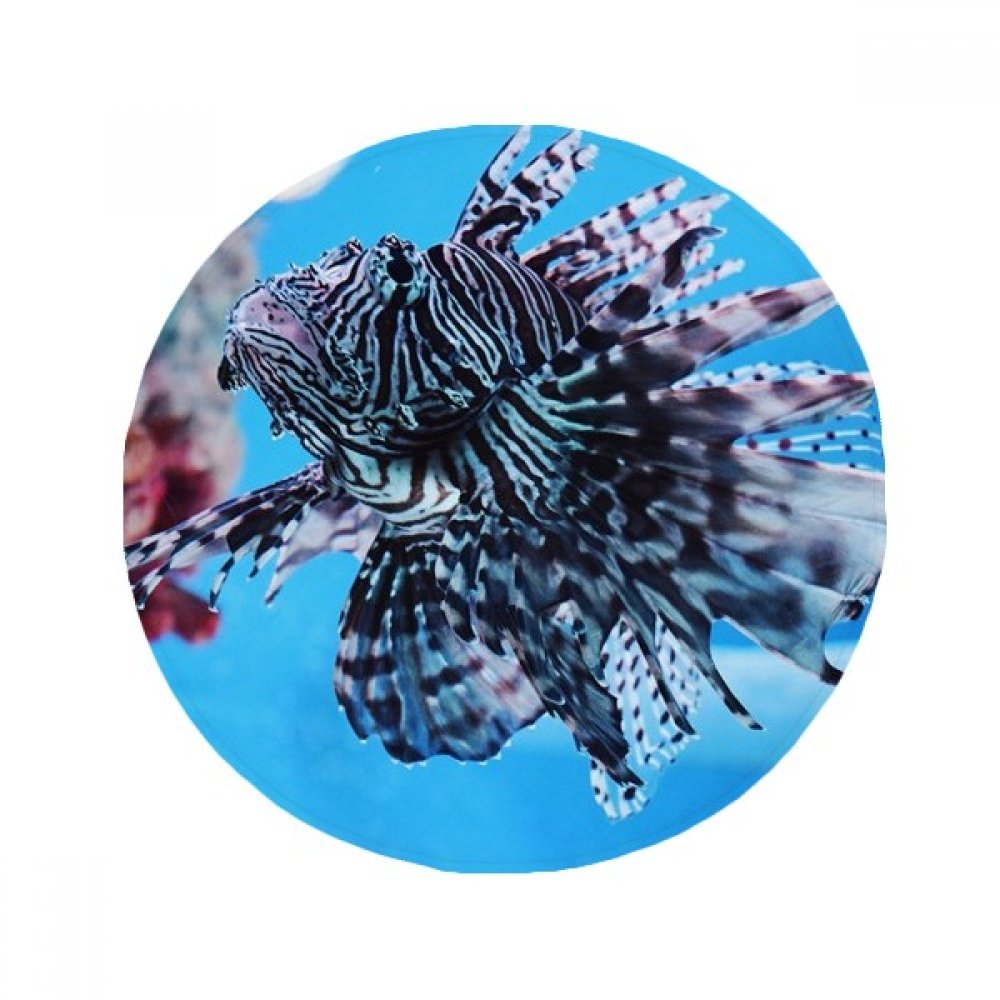 Tapis de sol poissons marins DIYthinker rond antidérapant multicolore 50x50cm pour salle de bain