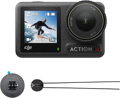 DJI Osmo Action 4 Surfing Combo - Cámara de acción impermeable con correa de surf que proporciona seguridad a la cámara, tiene un sensor de 11.3