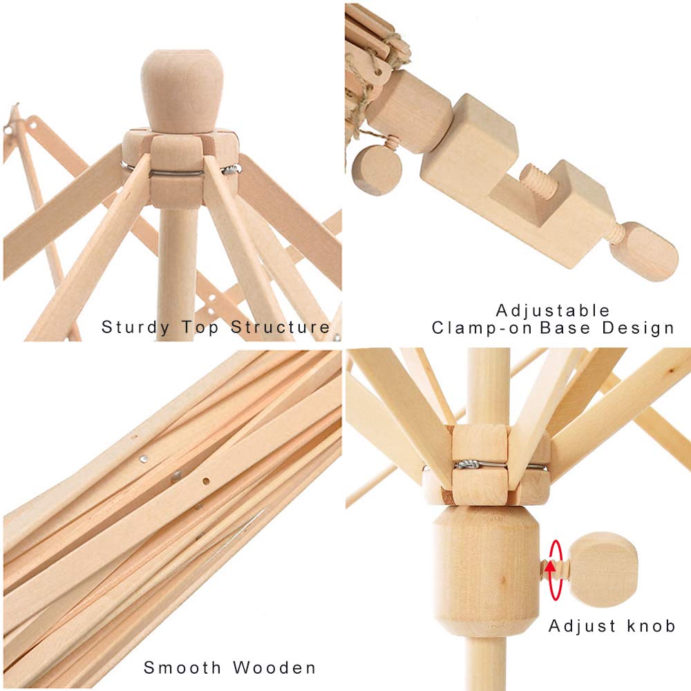 Arcolaio per filato, avvolgitore rapido a ombrello per matasse di fili, natural color, #1