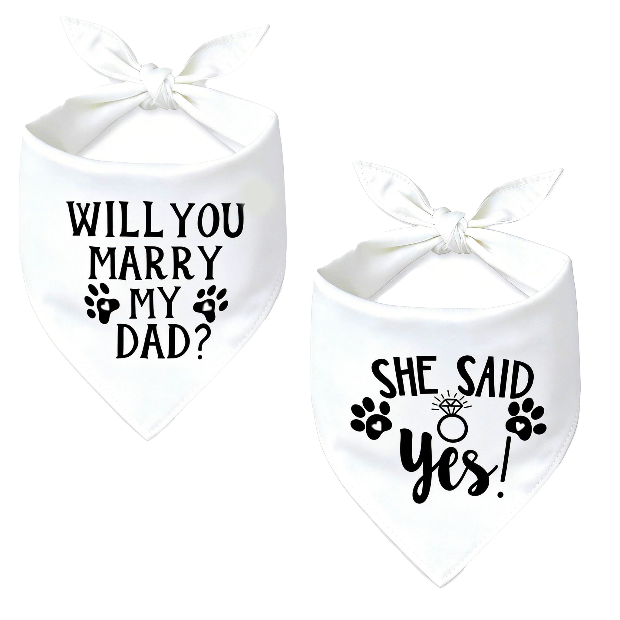 Bandanas chien mariage Will You Marry My Daddy grand et moyen chien