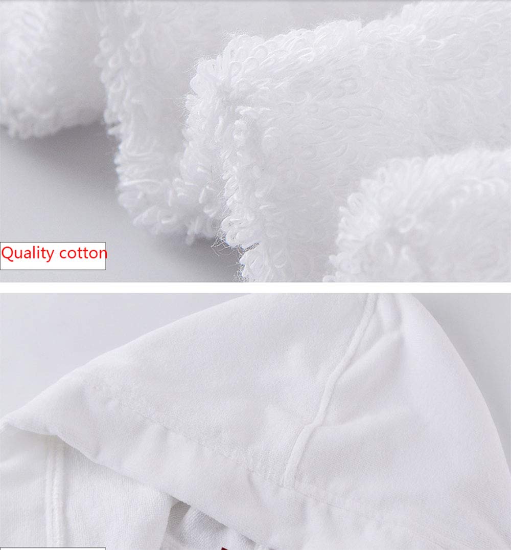 Bathrobe Accappatoio Unisex Uomo e Donna Bianco Accappatoio in Cotone Pettinato Leggero con Cappuccio, Accappatoi per Casa Hotel, Biancheria da Notte