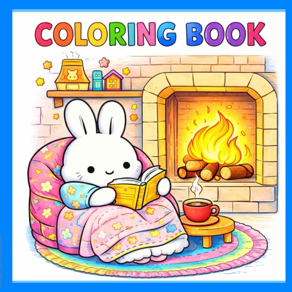 Teatime Tales: A Cozy Companion's Coloring Book": "Whimsical Rabbits, Foxes, and Hedgehogs in Charming Reading Nooks