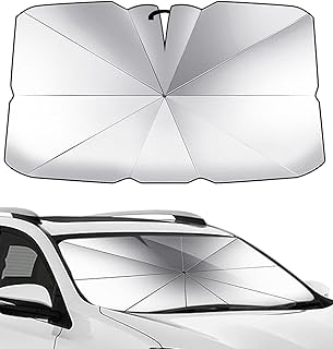 Windshield Sun Shade Umbrella for Car,Foldable Front Window Sunshade, Rotation Bendable Shaft Handle,Portable for Mini Ca...