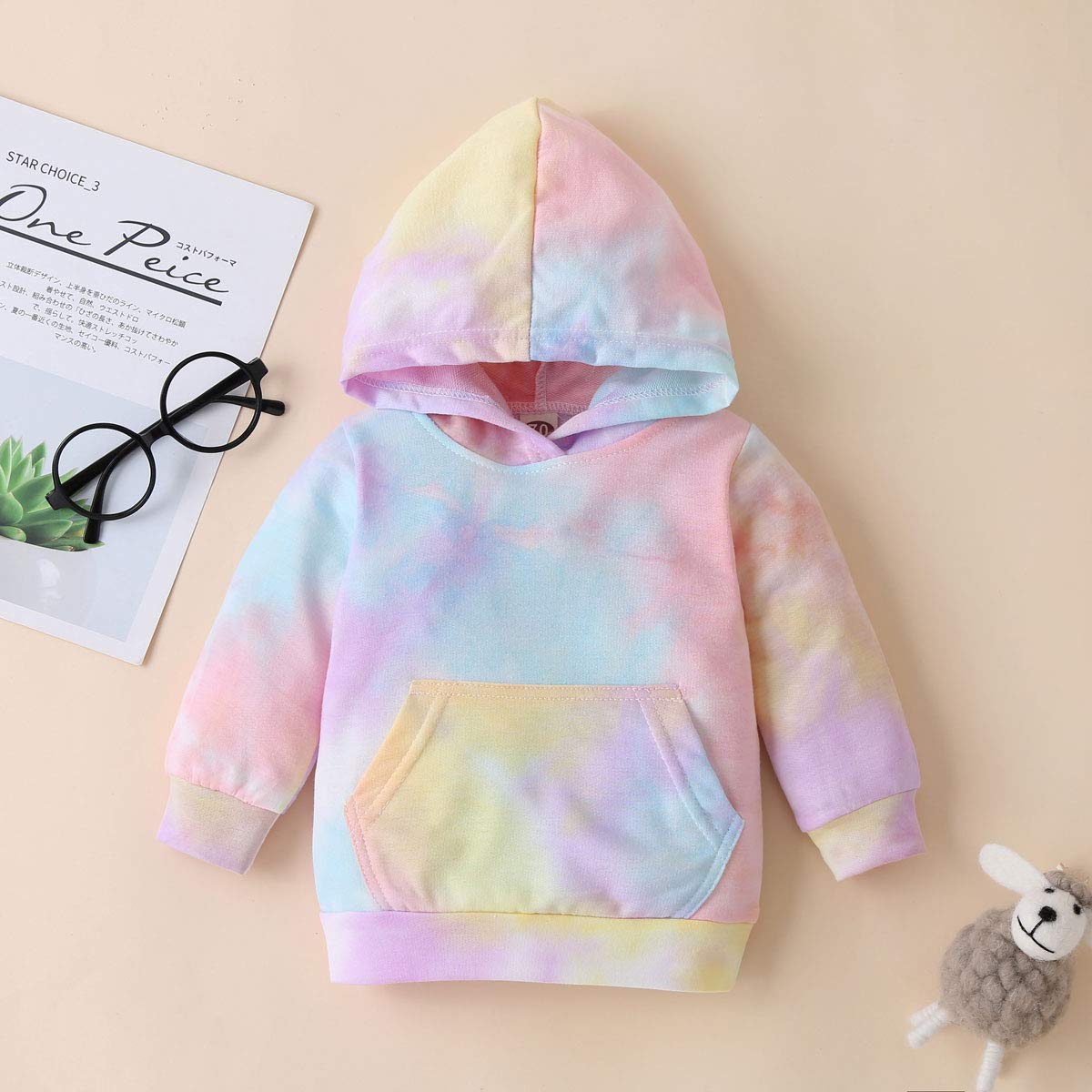 Sudadera para recién nacido, bebé, niña, traje batik, sudadera con capucha, parte superior, pantalón, conjunto de 2 piezas para otoño e invierno