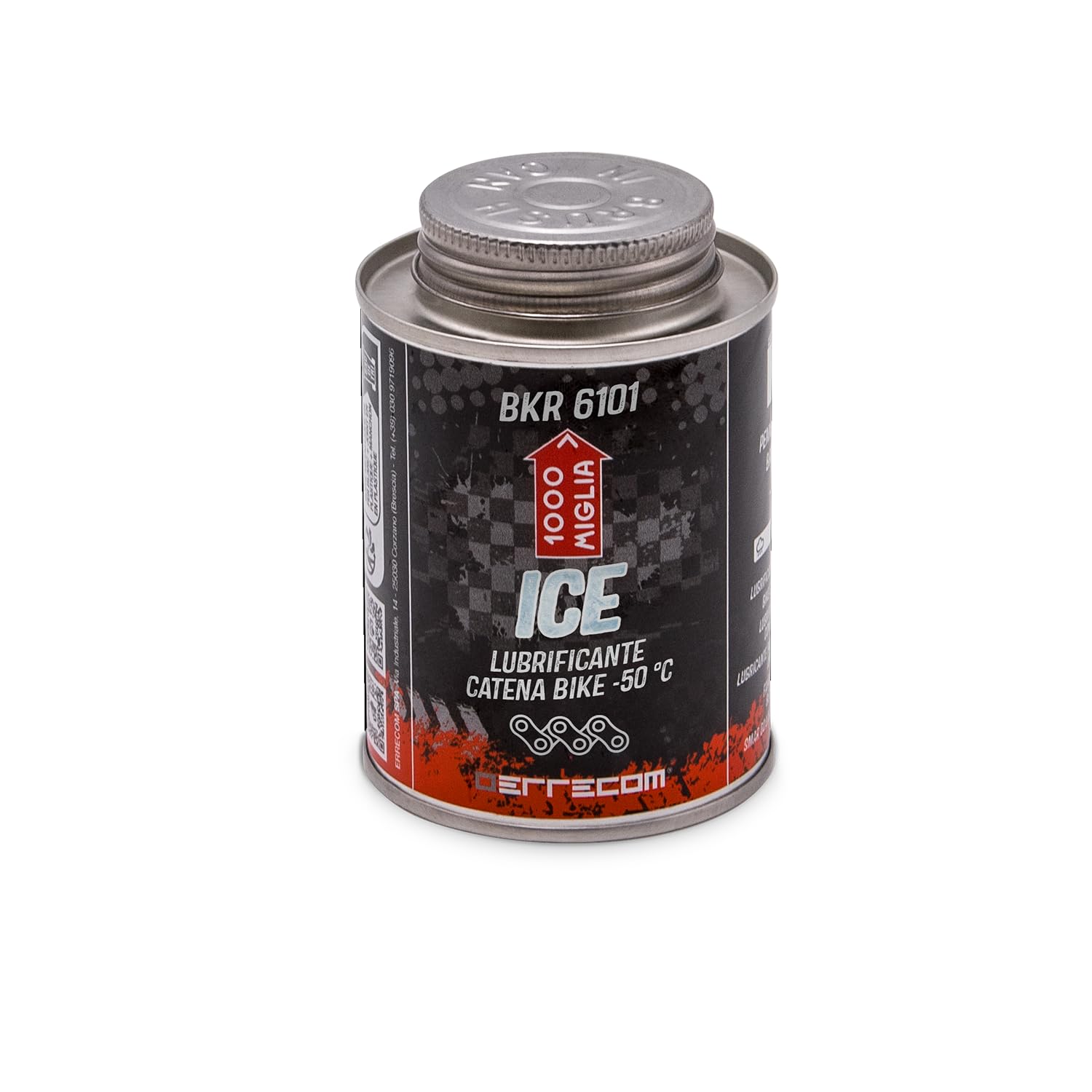 1000 Miglia BKR 6101 Lubrificante Catena Bici per utilizzo in Condizioni di Freddo Estremo fino a -50°C e Tracciati Innevati, Formula Fluorescente, Barattolo All-In-One con pennello incluso - 240 ml