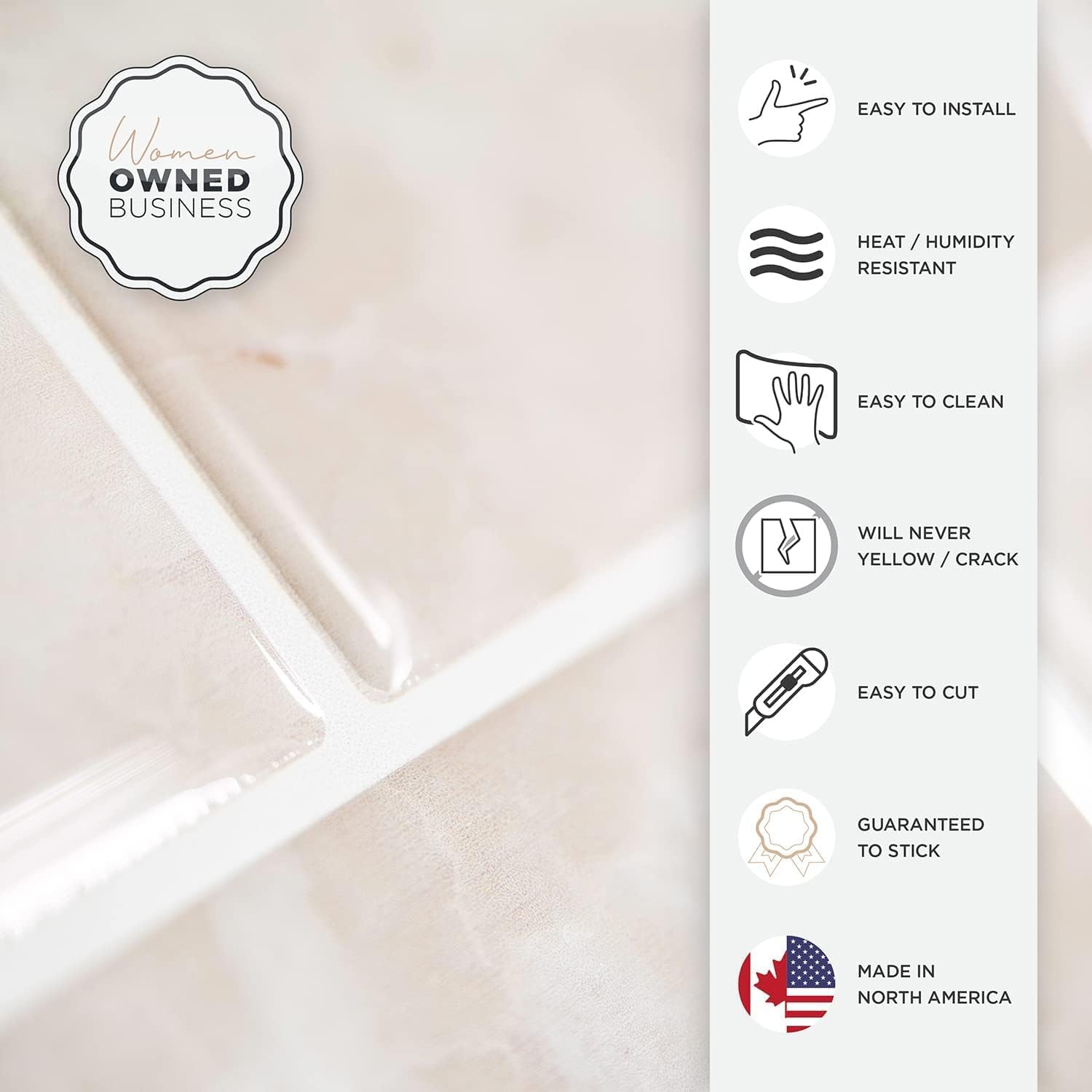 Beige Glossy Marble Peel and Stick Backsplash Tiles, 10-Pack