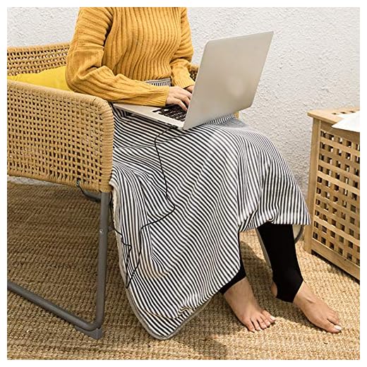 Almohadilla térmica (45.3" x 29.5"), Manta eléctrica USB para el hogar y la Oficina, Funda cálida para el Cuerpo de la Pierna, Almohadilla térmica para cojín(Gris)