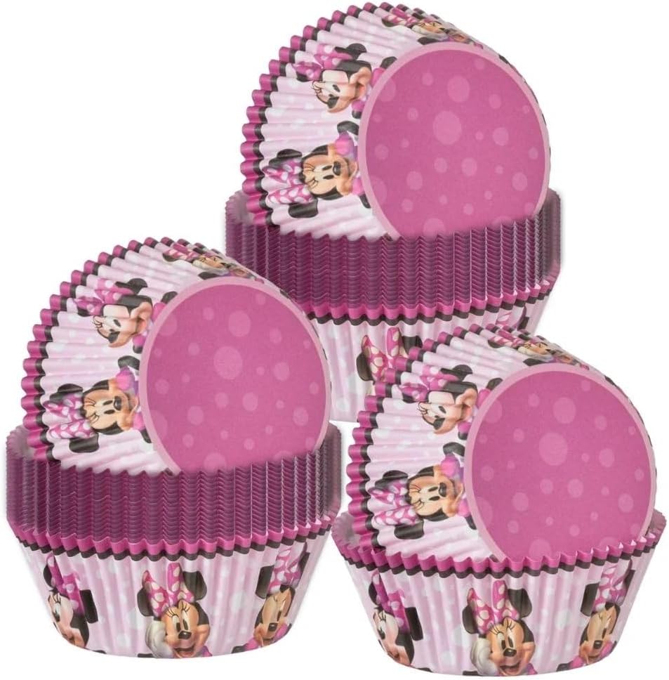 Pink Minnie Mouse Round Baking Cups (2") Pack of 48 - Perfect for Kid's Birthday Parties and Celebrations