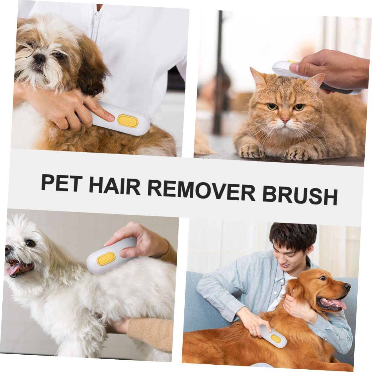 POPETPOP Pet Hair Brush Static Pet Cleaning Comb for Dogs Cats Comfortable Handle Effortless Grooming Massage Unique Magnetic Storage Design Elegant