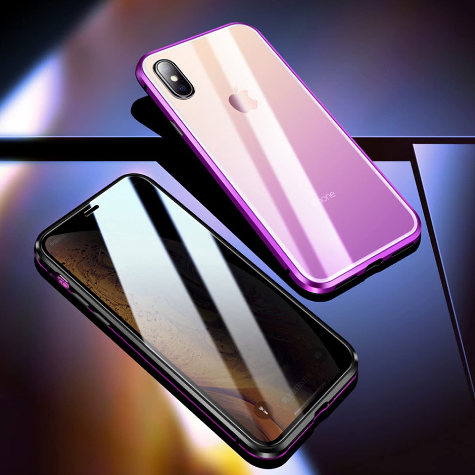 Compatible with IPhone13/13 Mini/13 Pro/13Promax Case Gradient Color Double Sided Tempered Glass Protective Cover Anti-peeping Privacy Phone Case