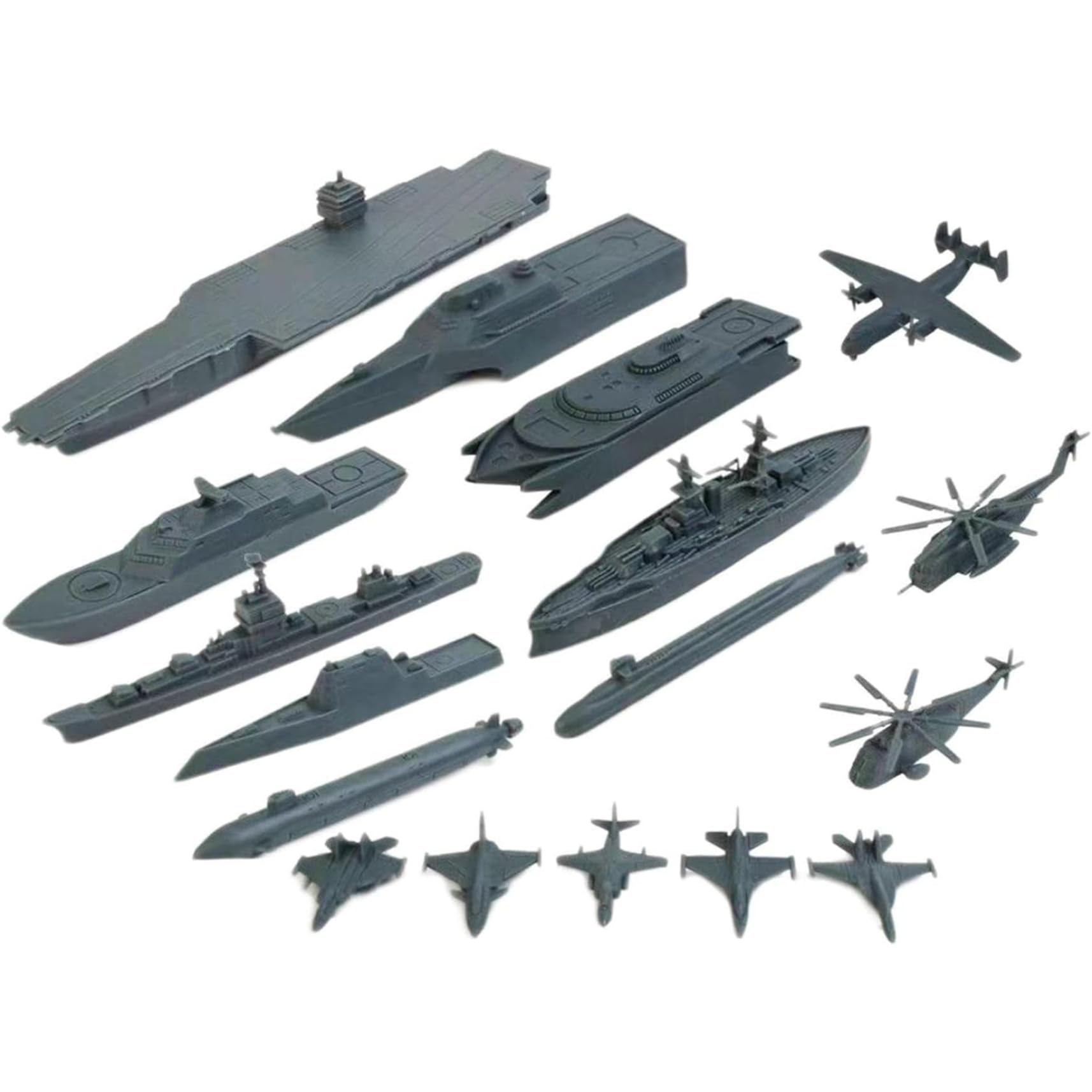 BEAHING Jouet porte-avions, 17 pièces, jouets militaires en plastique, comprend des cuirassés à petite échelle, des cuirassés, sous-marins, pour garçons et filles, enfants