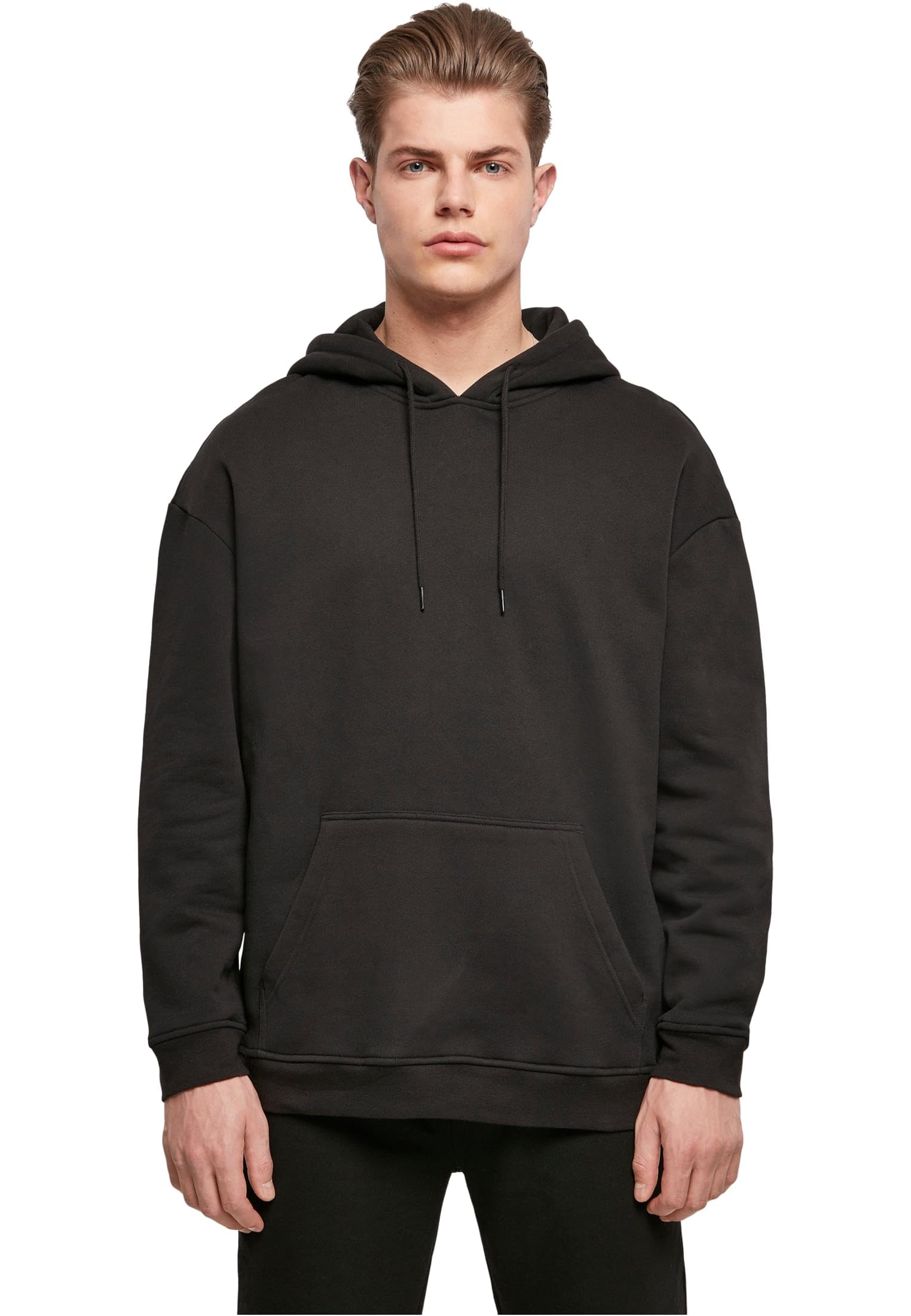 Build your Brand Men's Basic Oversize Hoodie, Casual Men's Hoodie in Oversized Cut, Sizes XS - 5XL, black, 5XL
