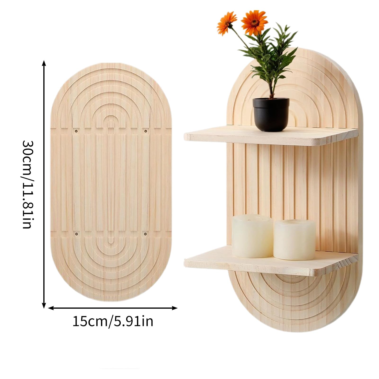 funlife Boho-Wandaufkleber für Kinderzimmer Babyzimmer, selbstklebende Wandtattoo Wandsticker, Boho-Stil-Aufkleber für Mädchen Jungen Baby, kratzfest PVC Wandaufkleber, 14,8 x 21cm Blumen