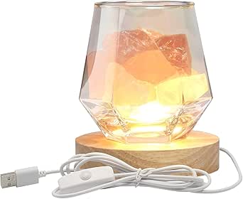 SORAKYUBE アロマ水晶ランプ テーブル/ベッドサイド アロマライト 天然水晶 塩ランプ 香りランプ 空気浄化 台座 アロマ用 照明 クリスタルストーン 寝室 女の子 プレゼント