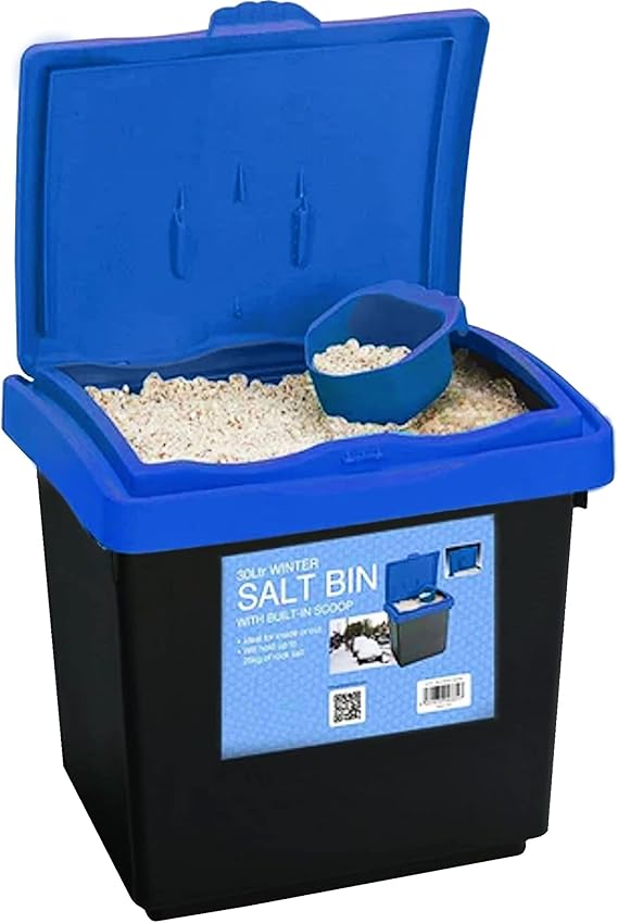 Rock Salt Storage Bin Grit Spreading Store Plastic Container Box with