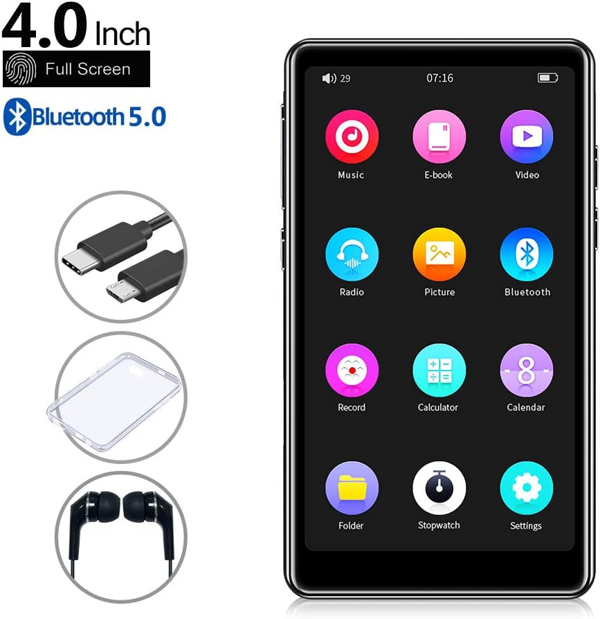 Tengsen M1P MP3 Player showing its sports music life features including a pedometer.