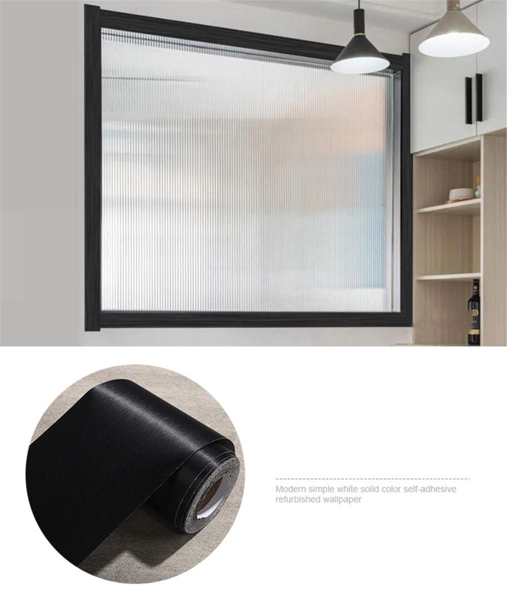 Frise Murale Autocollant Papier Peint imperméable en PVC Plinthe de cuisine et de salle de bain Décor Mural Noir brossé 60CM X 500CM