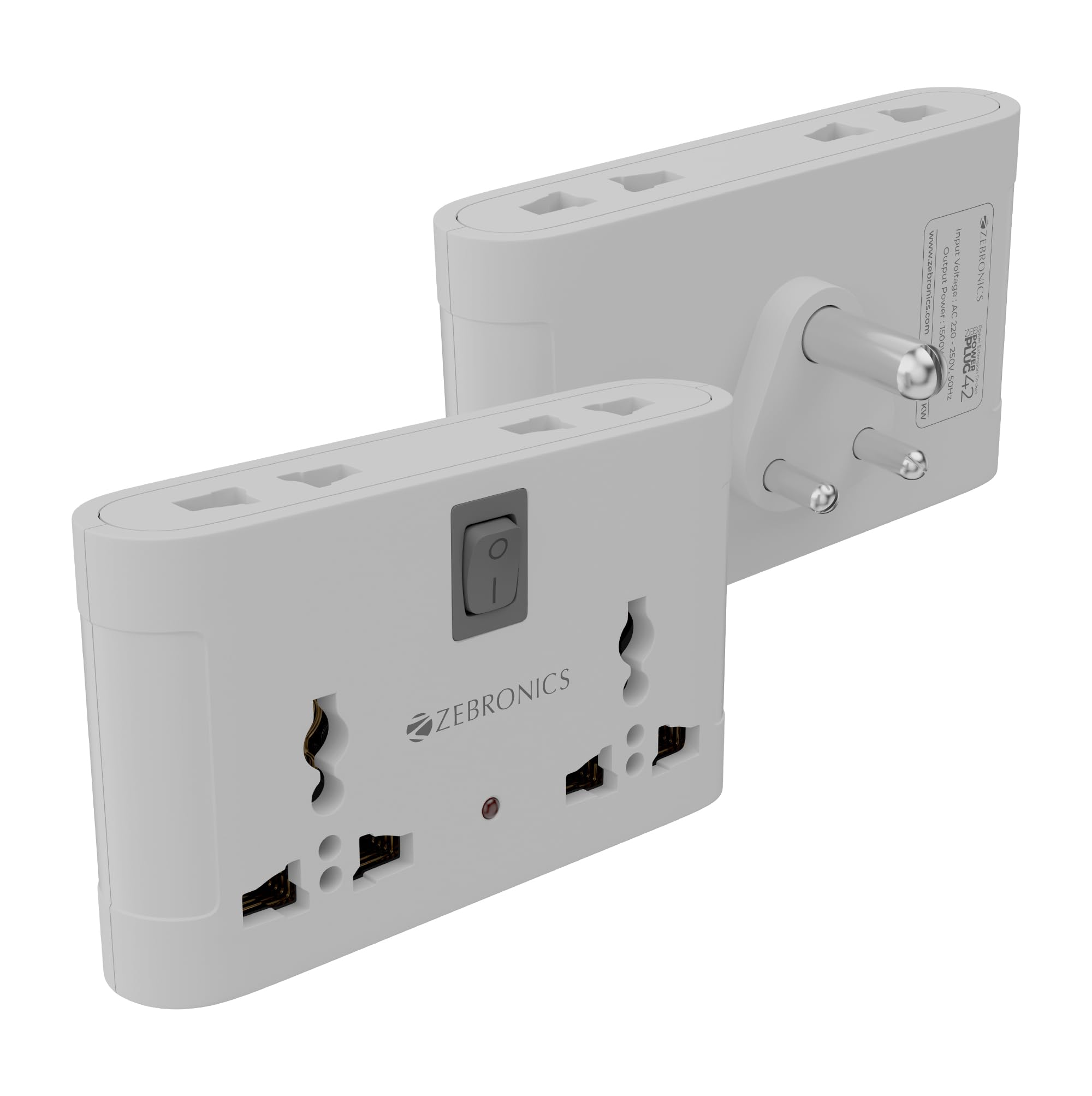 Zebronics Power Extension Socket, 1500 Watts, 6 Amps, 4X Universal Socket, LED Indicator, On/Off Switch, Compact & Durable Design, for Office and Home Appliances (Power Plug 42)-image-39