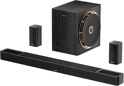 ULTIMEA Skywave X50 - Sistema de sonido envolvente inalámbrico de 5.1.4 canales para TV, barra de sonido profesional de 760 W con Dolby Atmos, 2