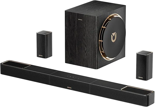 ULTIMEA 5.1.4ch Sound Bar with Dolby Atmos, Wireless Surround Sound System for TV with 2 Surround Speakers, Sound Bar for Smart TV with 8" Subwoofer for Home Theater, BT 5.4, HDMI eARC, Skywave X50